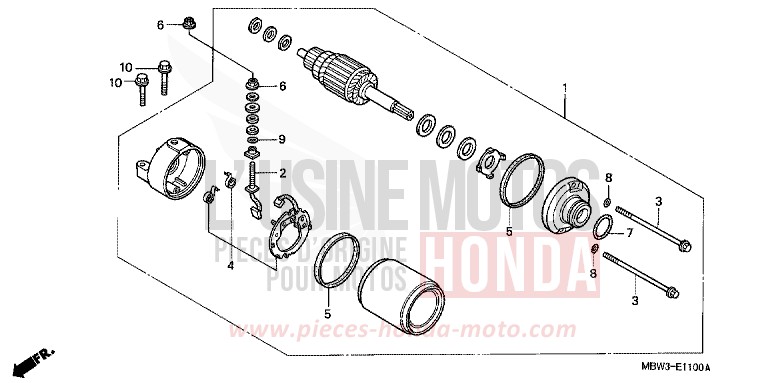 STARTING MOTOR for CBR600F Special Edition ACCURATE SILVER METALLIC (NH146) from 2002